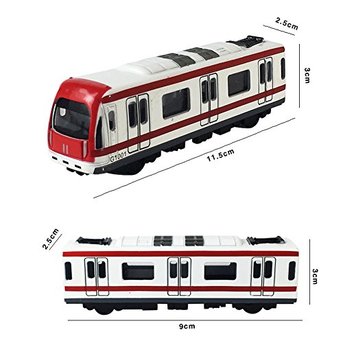 JTMM Modelo del Tren, 4pcs Juguete del Coche fijó el Modelo del Tren del subterráneo del ferrocarril de la Ciudad de la aleación, Metro de la aleación de la Escala 1/64 / Modelo del Coche ToysPlay