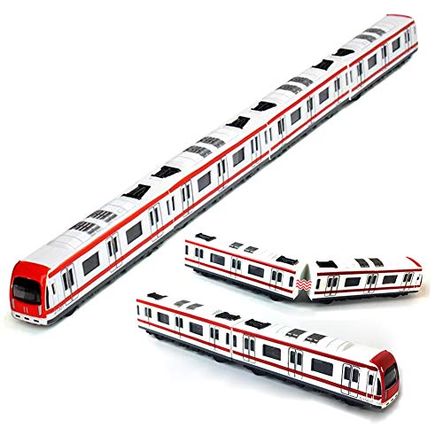 JTMM Modelo del Tren, 4pcs Juguete del Coche fijó el Modelo del Tren del subterráneo del ferrocarril de la Ciudad de la aleación, Metro de la aleación de la Escala 1/64 / Modelo del Coche ToysPlay