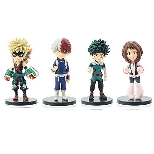 Juego de 9 figuras de anime My Hero Academia de 6,5 a 10,5 cm - Todoroki Shoto Bakugou Katsuki Midoriya Izuku Q Version Model Figurines coleccionables para el hogar