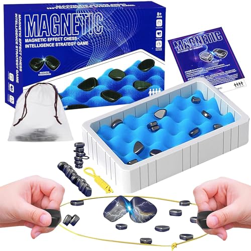 Juego de Ajedrez Magnetico,Ajedrez de Batalla con Magnético,Tablero de Ajedrez Educativo Portátil,Juego de Mesa Magnética,Juego de Ajedrez con Imanes Portátiles para Familiares y Amigos (Estilo 1)