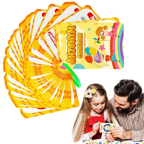 Juego de antónimos | 50 hojas de tarjetas flash de aprendizaje para niños,Actividades de aprendizaje, juguetes educativos para el aprendizaje temprano elemental para niños y niñas de 3 a 6 años Owiean