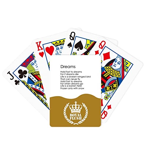 Juego de cartas de poesía Hold Fast To Dreams Royal Flush Poker