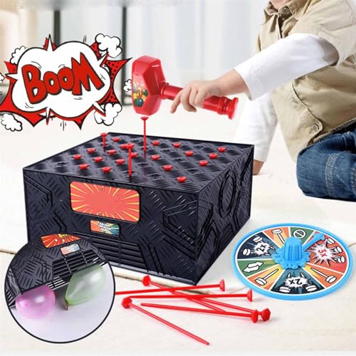 Juego de globos Wack-A, el mejor juego de globos Blast Box de 2024, juego de globos Explosion Box, juegos de mesa de escritorio con globos complicados para reuniones familiares. (1 set)