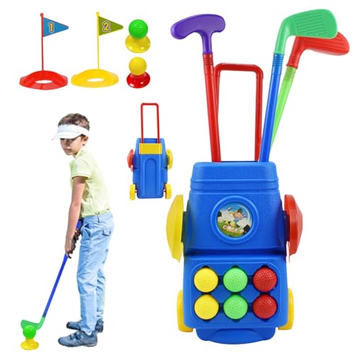 Juego De Golf Para Niños Pequeños Juego De Golf De Plástico Para Jardín Para Niños Juego De Golf De Juguete Deportivo Con 4 Palos De Golf Coloridos 6 Pelotas 2 Hoyos De Práctica Juegos De Golf En Inte