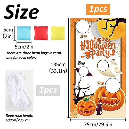 Juego de Lanzamiento de Puf de Halloween, ZoneYan Juego de Lanzamiento de Puf de Halloween, Halloween Puf Juego Banner, Bolsa de Frijol de Halloween Juego, Juegos de Fiesta para Niños Exteriores