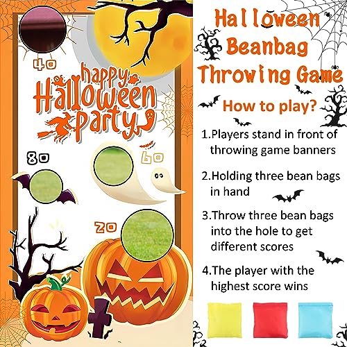 Juego de Lanzamiento de Puf de Halloween, ZoneYan Juego de Lanzamiento de Puf de Halloween, Halloween Puf Juego Banner, Bolsa de Frijol de Halloween Juego, Juegos de Fiesta para Niños Exteriores