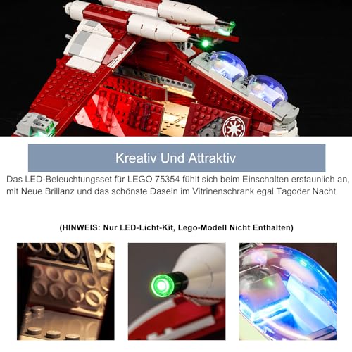 Juego de luces de mando a distancia para Lego 75354 Coruscant Guard Gunship (no Lego), juego de iluminación LED para Lego S'tar Wars: The Clone Wars Coruscant Guard Gunship Creativo Juguetes