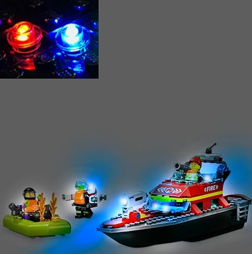 Juego de luces USB para Lego 60373 City Fire Rescue Boat Building Blocks Brick-Not include Lego Model