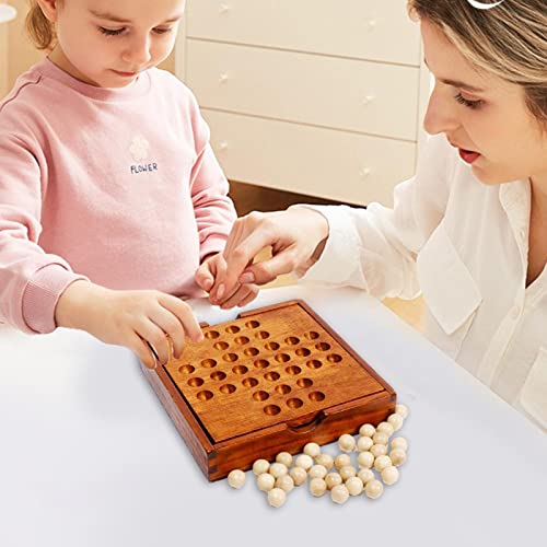 Juego de Mesa de Solitario de Madera - Decoración de Mesa para Sala de Estar y Oficina - Noble Chess Jump Chess Toy para Adultos niños, Juego Familiar Educativo clásico Generic