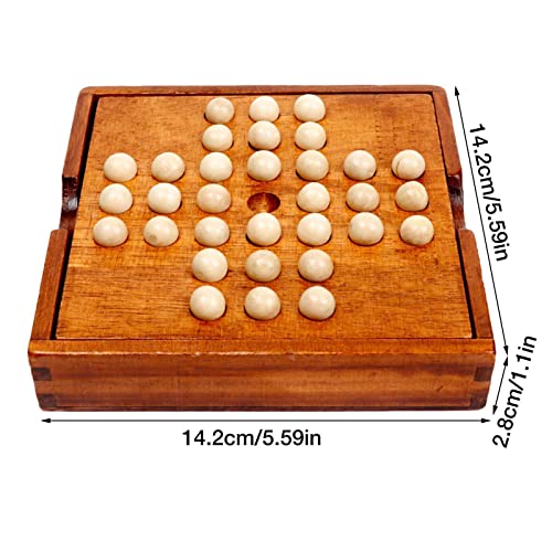 Juego de Mesa de Solitario de Madera - Decoración de Mesa para Sala de Estar y Oficina - Noble Chess Jump Chess Toy para Adultos niños, Juego Familiar Educativo clásico Generic