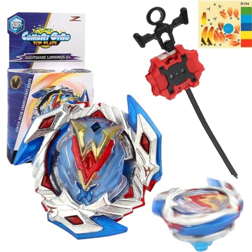 Juego De Peonzas De Combate, Trompos Juguetes para Niños Niños, Peonza De Metal Fusion 4D Fusion Modelo Metal Masters Speed con Lanzado para Navidad(104)