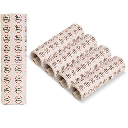 Juego de serpentinas de papel para decoración Happy Birthday en círculo, 5 rollos de 9 rollos de 14 mm de ancho y 3 m de largo, decoración de fiesta para cumpleaños, cumpleaños infantiles, mesa de