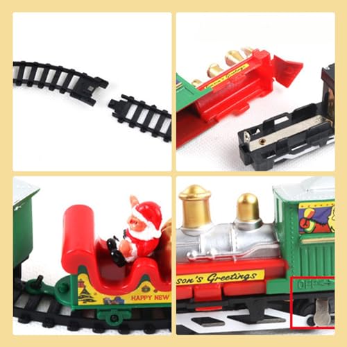 Juego de Tren eléctrico | Juego de Juguetes de Tren eléctrico con vías de Tren | Kits de ferrocarril de vagones de Carga, Juego de Tren de Juguete clásico de Montaje DIY para Navidad Leryveo