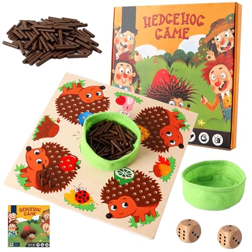 Juego Erizo Motricidad Fina,Juego De Erizo De Madera,Rompecabezas con Clavija de Erizo Montessori,Montessori Counting Hedgehog Toys,Palos de Conteo de Madera,Juguetes De Habilidades Motoras Finas