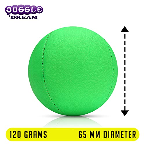 Juggle Dream Juego de 5 UV Smoothie Bolas de Malabares Profesionales con vídeo de Aprendizaje en línea Gratuito, Principiantes y Expertos (Verde)