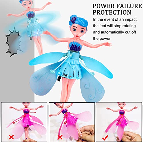 Juguete de hadas que brillan volando, Crystal Flyers Rainbow Glitter,USB Magic Pixie Volador Hada Voladora,Sky Dancers Flying Princess Doll Indoor Toy,Flying Feen Feen,Flying Feen-Doll