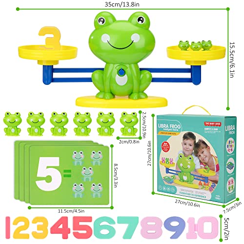 Juguete de Matemáticas Balanza para Niños, Rana Balance Digital Juego Educativo Number y Matemáticas Aprendizaje Regalo para Niños y Niñas de 3 4 5 6 Años