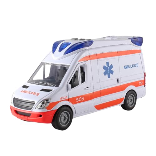 Juguete Musical de Ambulancia: Juguetes de Ambulancia para niños con Luces y Sonido, Juego de Juguetes para vehículos de Rescate con Camilla, Divertido Coche de Juguete de Ambulancia