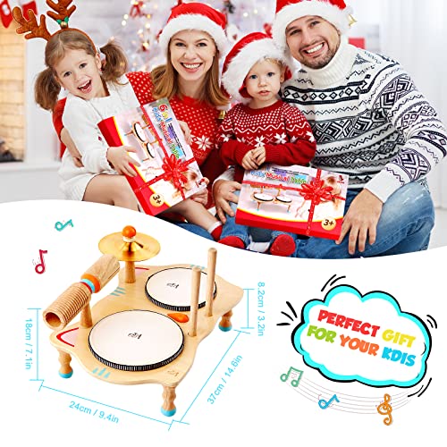 Juguete Musical de Madera Juego de Tambores para niños Instrumentos Musicales 6 en 1 Juguetes para bebés Instrumentos de percusión Edades 3-5 Niños y niñas Regalos