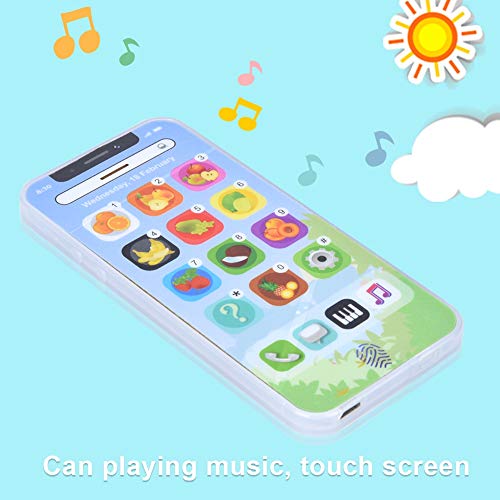 Juguete para Teléfono Móvil con Pantalla Táctil para Niños, Aprendizaje de Música en Inglés, Funcionamiento Sencillo, Recargable por USB para Enchufe