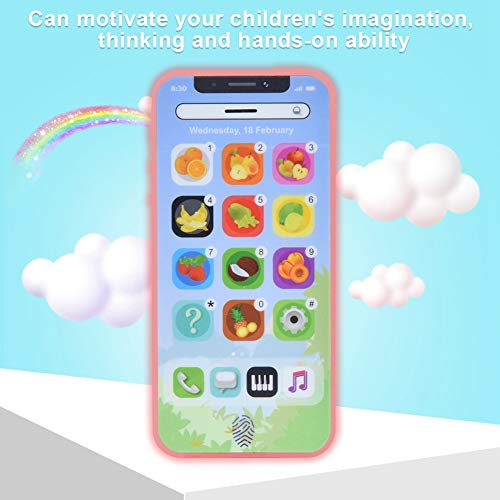 Juguete para Teléfono Móvil con Pantalla Táctil para Niños, Aprendizaje de Música en Inglés, Funcionamiento Sencillo, Recargable por USB para Enchufe