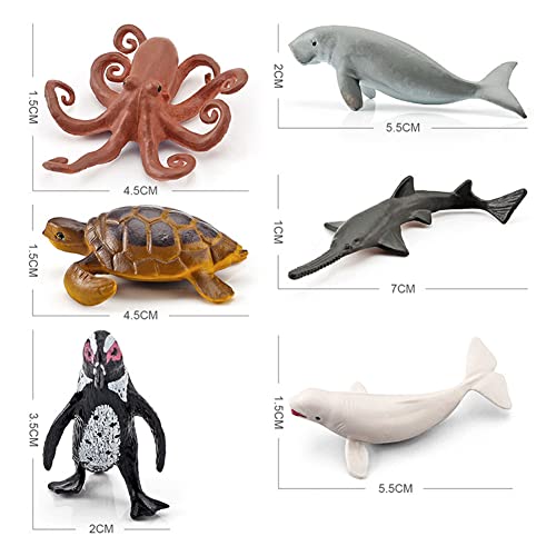 Juguetes de Animales Marinos, 12 Figuras de Animales, Animales Marinos, Figuras de Juguete realistas, Juguetes de delfín de tiburón, pingüinos Ballenas, Juguetes educativos, Regalos para niños