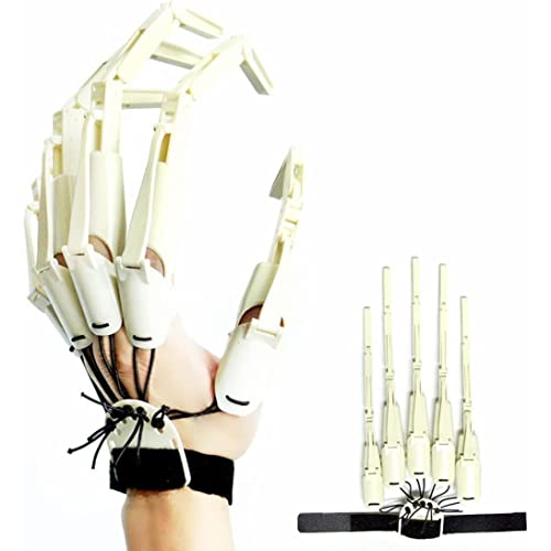 Juguetes de extensión de la extensión del dedo articulada de los dedos de Halloween, guantes de extensión portátiles estampados 3D, esqueleto flexible de la mano del hueso del esqueleto fantasma real