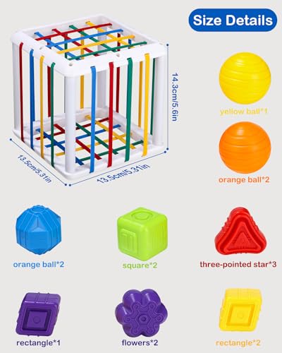 Juguetes Juguetes Montessori 1 años,16Pcs Juegos Montessori Educativos Aprendiendo Caja de Clasificación Sensorial,Juego Clasificación de Fina Motricidad para 12 Meses,Regalos Bebé Niños Niñas