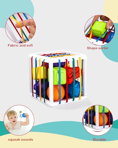 Juguetes Juguetes Montessori 1 años,16Pcs Juegos Montessori Educativos Aprendiendo Caja de Clasificación Sensorial,Juego Clasificación de Fina Motricidad para 12 Meses,Regalos Bebé Niños Niñas