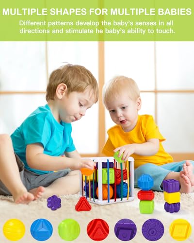 Juguetes Juguetes Montessori 1 años,16Pcs Juegos Montessori Educativos Aprendiendo Caja de Clasificación Sensorial,Juego Clasificación de Fina Motricidad para 12 Meses,Regalos Bebé Niños Niñas