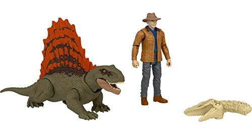 Jurassic World Dominion Dr. Alan Grant & Dimetrodon Human and Dino Pack con 2 figuras de acci n, juego de regalo de juguete y coleccionable