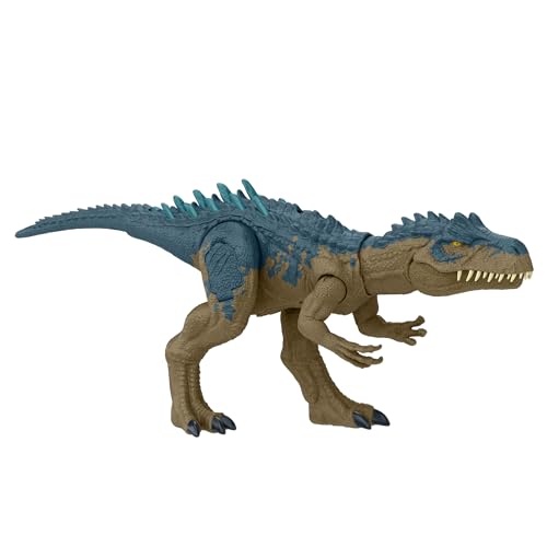 Jurassic World Ruthless Rampage Allosaurus Dinosaurio de juguete con sonidos, +4 años (Mattel HRX50)