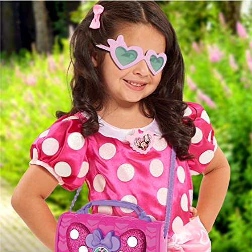 Just Play - Juego de 9 bolsas de Minnie Mouse con luces y sonidos, para teléfono celular, gafas de sol y accesorios, diseño de Minnie Mouse