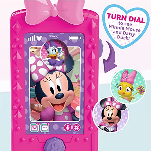 Just Play - Juego de 9 bolsas de Minnie Mouse con luces y sonidos, para teléfono celular, gafas de sol y accesorios, diseño de Minnie Mouse