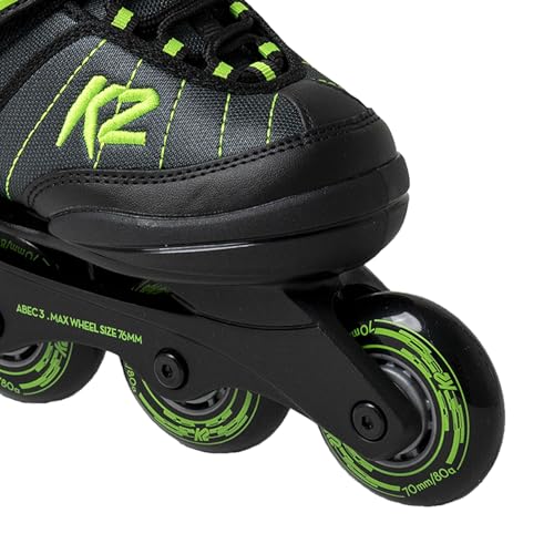 K2 Skates Merlin JR Boys 30H0701 - Patines en línea para niño, Color Negro, Antracita y limón