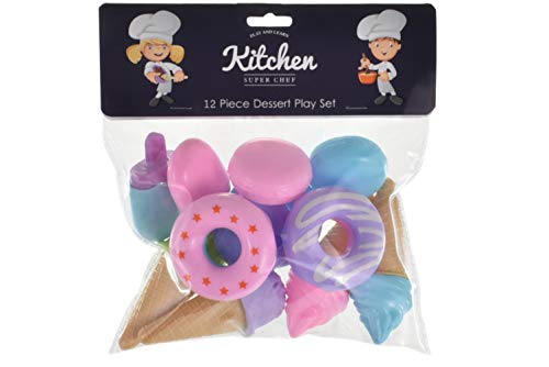 KandyToys-12 donas de Helado y macarrones en Bolsa de PVC/cabecera (Kandy Toys TY4191)