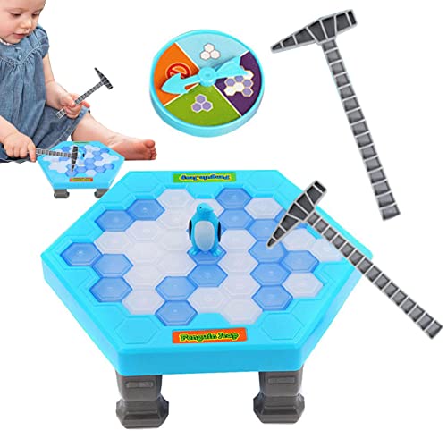 Keloc Guardar Pingüino En El Hielo Juego | Divertido pingüino Iceberg Juego,pingüinos Ice Activate Family Party Ice Breaking Kids Puzzle Table Knock Block