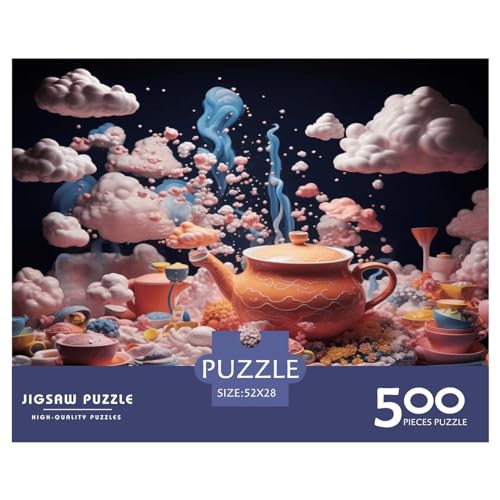 Kettle Small World Puzzle para Adultos, Impossible Pink Theme Puzzle 500 Puzzles para Decoración del Hogar, 500pcs (52x38cm)