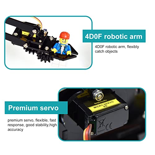 KEYESTUDIO Brazo robótico mecánico con Abrazadera de Garra robótica con servos para Arduino UNO IDE