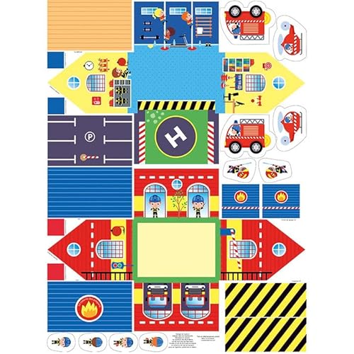 Kidifabrics Juego de costura de casa de juegos con diferentes diseños, incluye figuras para coser tú mismo (bomberos)