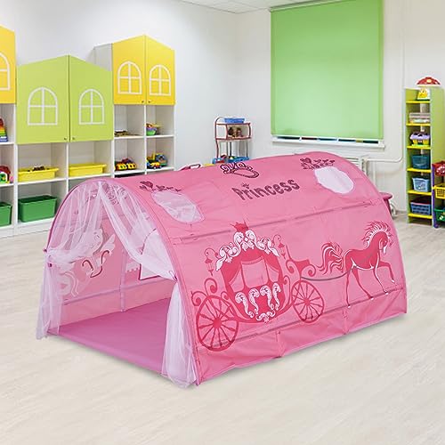 Kids Tents Playhouse, Magical Kids Play Tent, Kids Play Tents Playhouse Privacy Space Portable Frame Curtains Tent, Playhouse with Sea World & Princess Cart Patterns