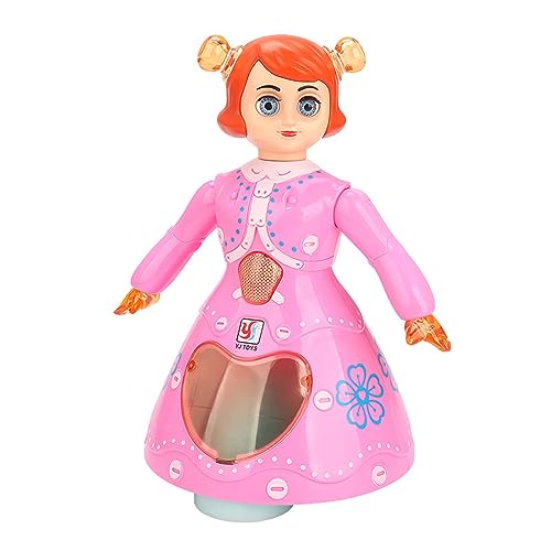 KieTeiiK Juguete, muñeca de princesa bailando eléctrica con luz LED, robot giratorio, juguete musical, regalos para niños, evita automáticamente obstáculos juguetes