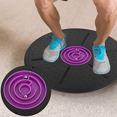 KIMISS Purple Labyrinth Wobble, Tabla de Entrenamiento de Yoga, Tabla de Equilibrio de Fitness, Disco de Estabilidad de Ejercicio de Bamboleo de Equilibrio