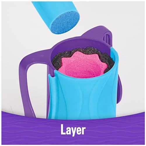 Kinetic Sand - Arena MÁGICA - Slice N' Surprise - 383g de Arena Negra, Rosa y Azul y 7 Herramientas - Kit Manualidades Niños - 6063482 - Juguetes Niños 3 Años +