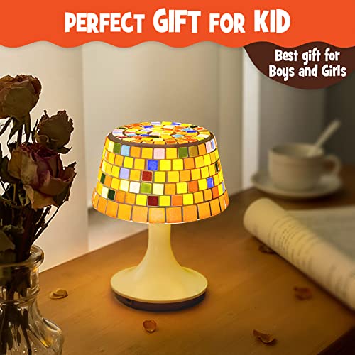 Kit de Luz Nocturna de Mosaico, kit de Arte y Manualidades con de Para Niños y Adultos, Luces de Mesa Turcas Recargables, Regalo de Cumpleaños para niñas Adolescentes a Partir de 6 7 8 9 10 11 12+