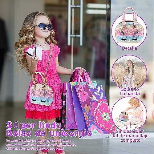 Kit de Maquillaje para Niño - Unicornio Juguete Maquillaje para Niñas Makeup Set,Juego de Maquillaje y No Tóxico,Regalo de para Niñas,Cadeau de Noël Anniversaire Jouet pour Princesse Fille 4-12 ANS