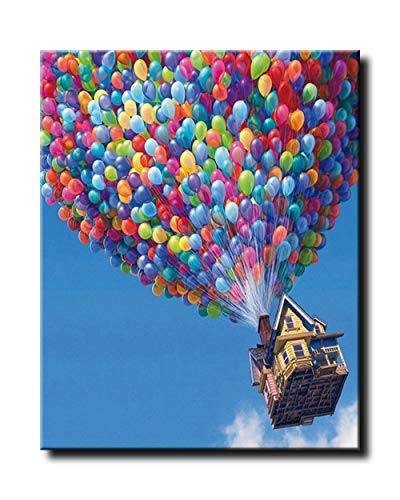 Kit de pintura al óleo para adulto por números, pintura acrílica, globos subiendo, de 40,6 x 50,8 cm, de Shukqueen. 20"x26"(50x65cm) Arriba (sin marco)