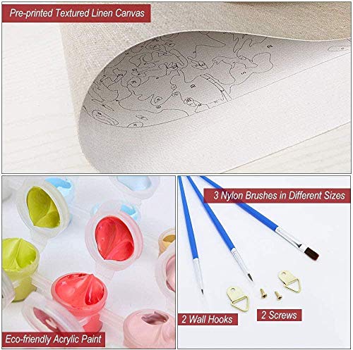 Kit de pintura por números para adultos y niños principiantes, kits de pintura al óleo, regalos de cumpleaños, decoración de pared <16x20 pulgadas>WM-2795-Blue Sky Baiyun 2 (2)