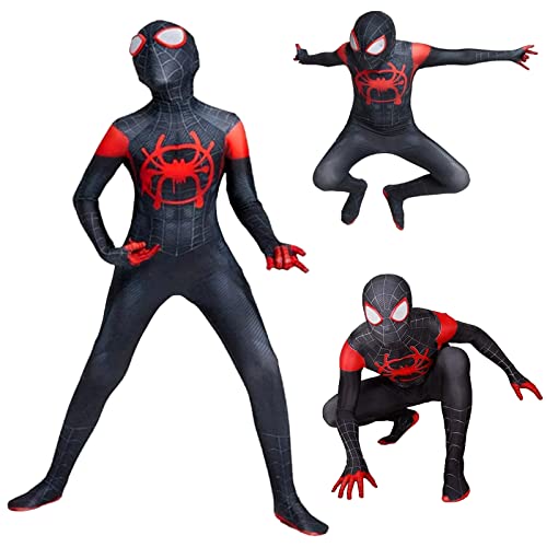 Kitimi disfraz spider niño, spider miles morales disfraz de superhéroe con máscara, marvel legends spider Cosplay disfraz para halloween, navidad, carnaval y cumpleaños