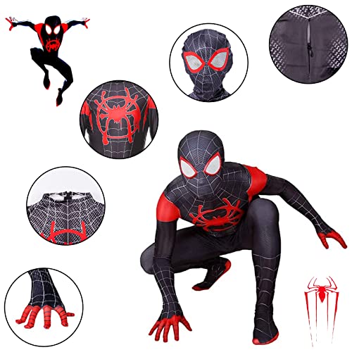 Kitimi disfraz spider niño, spider miles morales disfraz de superhéroe con máscara, marvel legends spider Cosplay disfraz para halloween, navidad, carnaval y cumpleaños